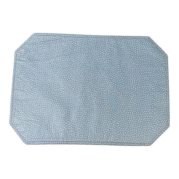 Waverly Kismet Wedgewood 13x18 Reversible Placemats Blue Stripe Polka Dot Set of - Picture 5 of 6